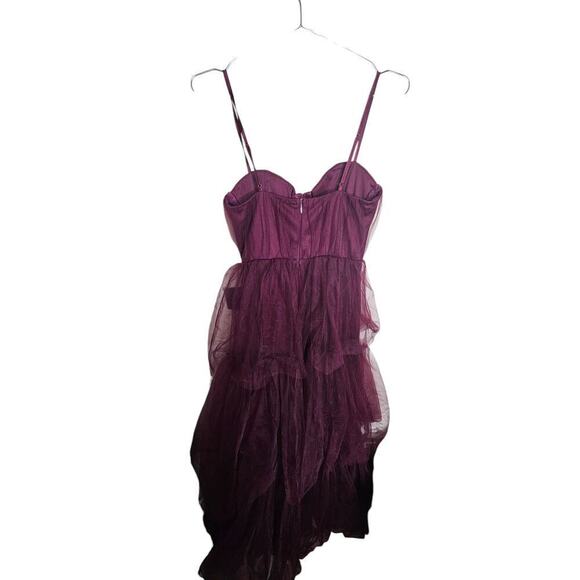 New Lulus Plum Purple Tulle Bustier Tiered Maxi Dress SZ S - Picture 7 of 11